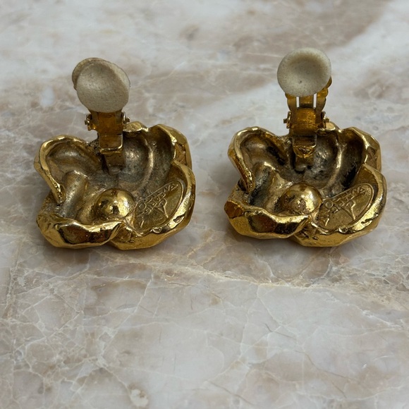 Antigona Paris Chunky Knots Gold Plated Large Clip on Earrings Signed - Picture 11 of 11